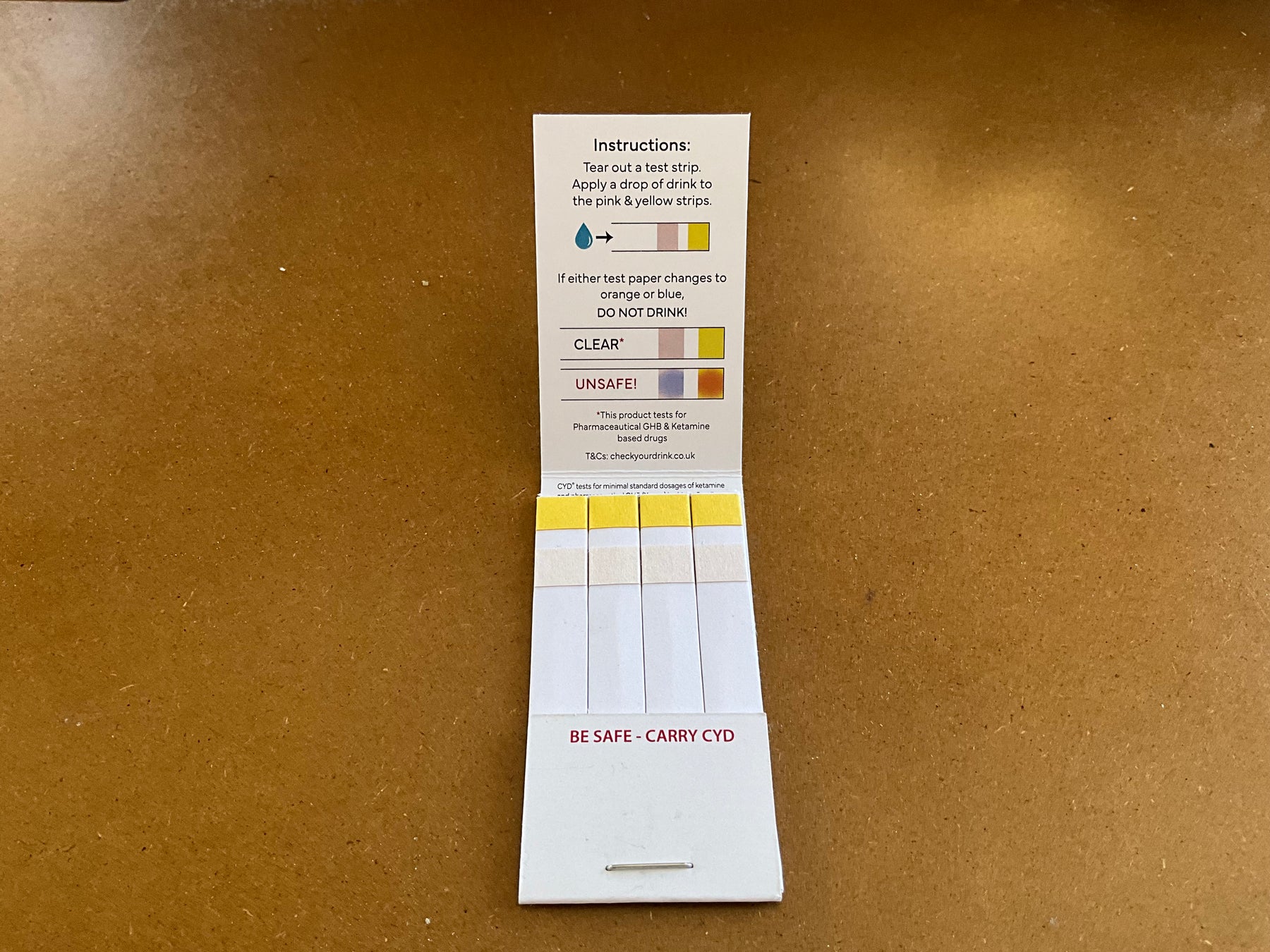 CYD Drink Spike Test Matchbook - GHB, Ketamine – Checkyourdrink.net